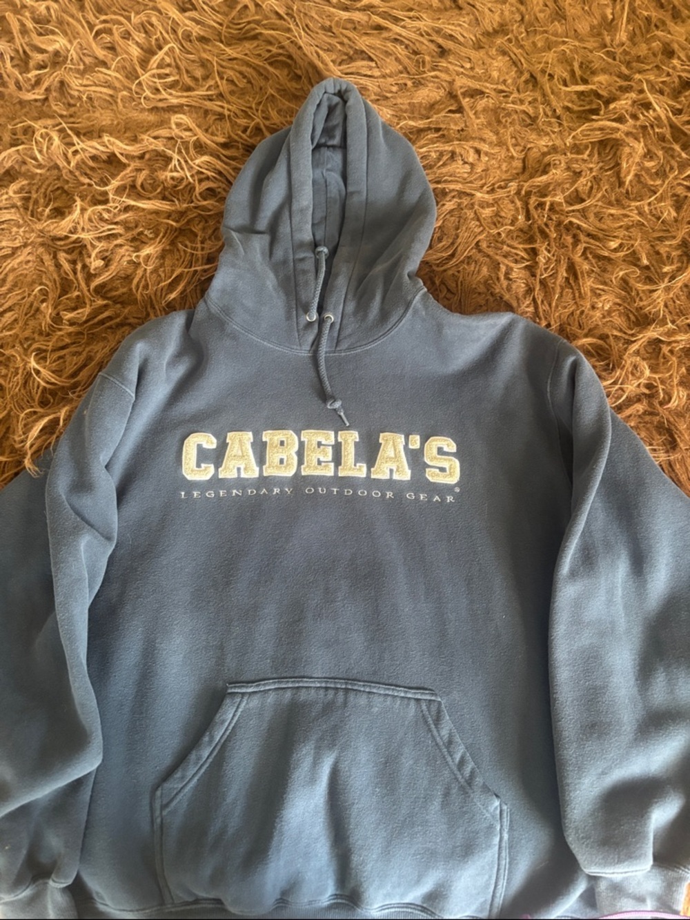 Cabela's Men's Slate Blue Pullover Hoodie with Logo. XL.